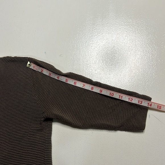 Aritzia Wilfred Brown Striped Long Sleeve Sweater size S - Picture 9 of 9